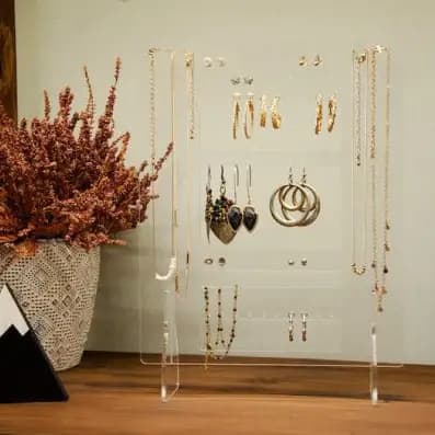 Jewelry Stand | Necklaces & Earrings Organizer | Clear Acrylic Earring Organizer | Jewelry Display | Bracelet Organizer