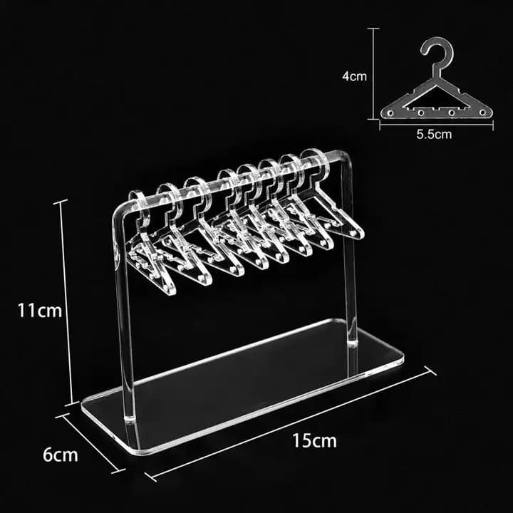 Clothes Hanger Design Clear Jewelry Display Rack, Creative Clear Jewelry Organizer