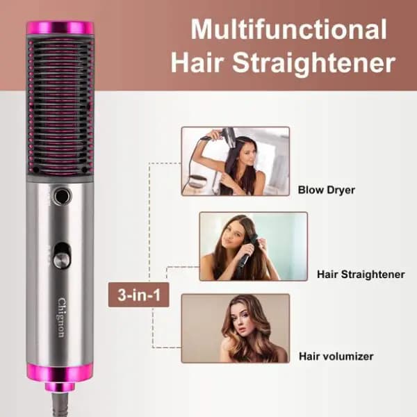 New Hot Air Hair Dryer Brush 3 In 1 Hair Blow Dryer Straightener Volumizer Negative Ion Styler Comb Kit For Wet Dry Hair