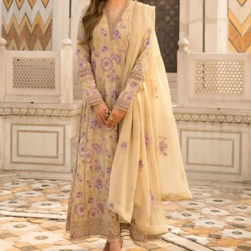 Bareeze 3 pcs luxury embroidered suit